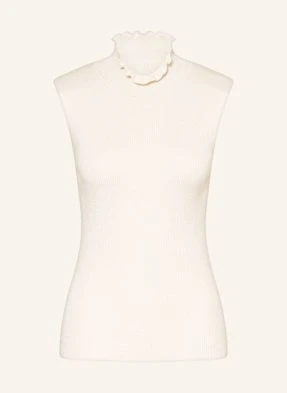 Darling Harbour Dzianinowy Top Z Falbankami weiss