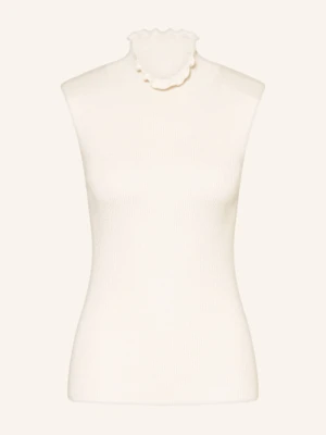 Darling Harbour Dzianinowy Top Z Falbankami weiss