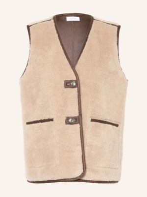 Darling Harbour Kamizelka Z Futerkiem Teddy beige