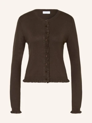 Darling Harbour Kardigan Z Falbanami braun DARK BROWN