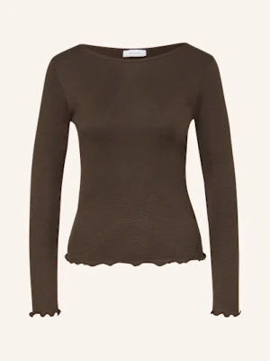 Darling Harbour Koszulka Z Długim Rękawem Z Falbankami braun