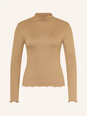 Darling Harbour Koszulka Z Długim Rękawem Z Falbankami braun