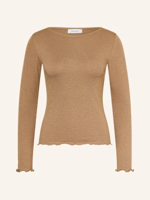 Darling Harbour Koszulka Z Długim Rękawem Z Falbankami braun