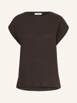 Darling Harbour Koszulka Z Mieszanki Materiałów Z Dodatkiem Lnu braun