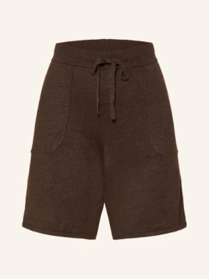 Darling Harbour Krótkie Spodenki Z Dzianiny Lnianej braun