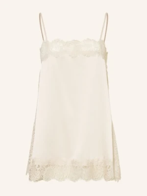 Darling Harbour Satynowy Top Z Koronką beige