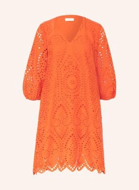 Darling Harbour Sukienka Z Dziurkowanej Koronki Z Rękawem 3/4 orange