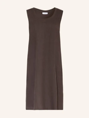 Darling Harbour Sukienka Z Mieszanki Materiałów Z Dodatkiem Lnu braun