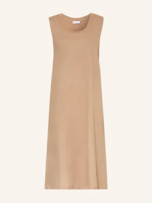 Darling Harbour Sukienka Z Mieszanki Materiałów Z Dodatkiem Lnu braun