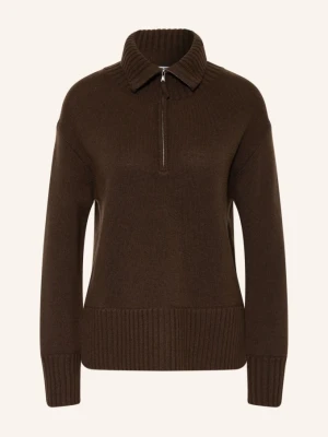 Darling Harbour Sweter Typu Troyer Z Kaszmirem braun DARK BROWN