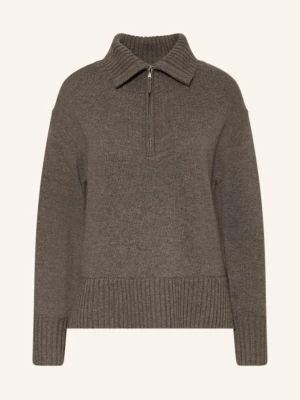 Darling Harbour Sweter Typu Troyer Z Kaszmirem braun truffle melange