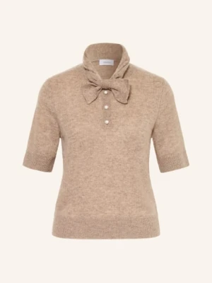 Darling Harbour Sweter Z Kaszmiru Z Kokardą beige