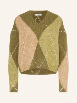 Darling Harbour Sweter Z Moherem I Błyszczącą Przędzą gruen