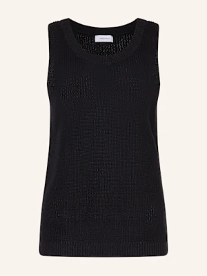 Darling Harbour Top Z Dzianiny Z Lnu schwarz