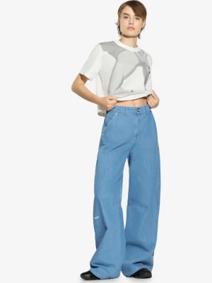 Dart Pants Work spodnie jeansy damskie niebieskie Prosto