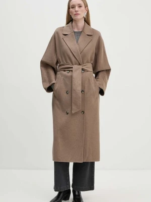 Day Birger et Mikkelsen płaszcz Howard - Double Faced Wool beżowy