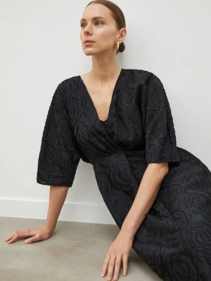 Day Birger et Mikkelsen sukienka kolor czarny midi rozkloszowana