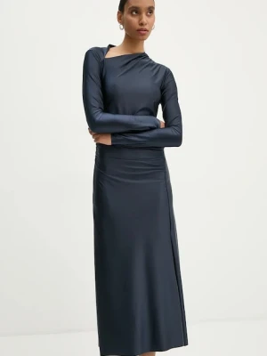 Day Birger et Mikkelsen sukienka Lori - Glossy Stretch kolor granatowy maxi dopasowana DAY65243441