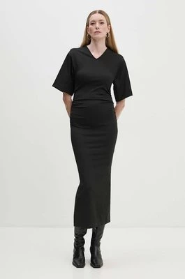 Day Birger et Mikkelsen sukienka Margaret - Modern Interlock kolor czarny maxi dopasowana DAY65243428