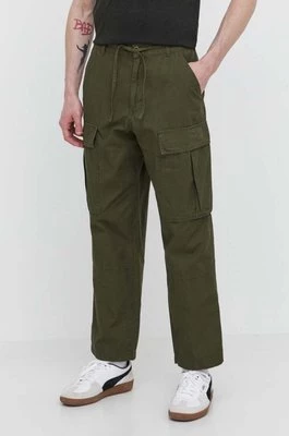 DC spodnie bawełniane kolor zielony proste ADYNP03077