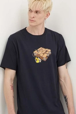 DC t-shirt bawełniany Handmade męski kolor granatowy z nadrukiem ADYZT05339