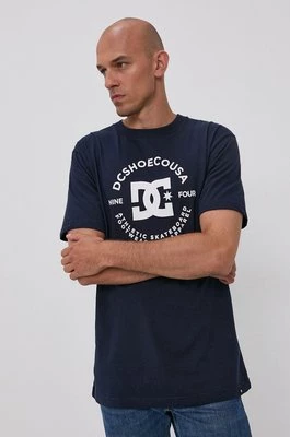 DC t-shirt bawełniany kolor granatowy z nadrukiem