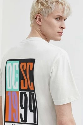 DC t-shirt bawełniany męski kolor biały z nadrukiem ADYZT05394