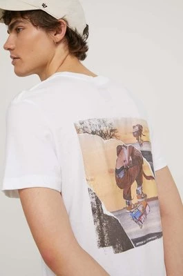 DC t-shirt bawełniany męski kolor biały z nadrukiem ADYZT05353