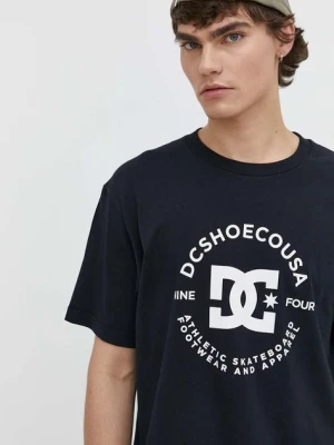 DC t-shirt bawełniany męski kolor granatowy z nadrukiem ADYZT05376