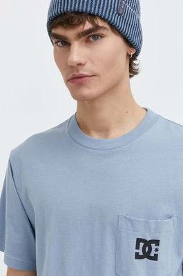 DC t-shirt bawełniany męski kolor niebieski z nadrukiem ADYZT05377