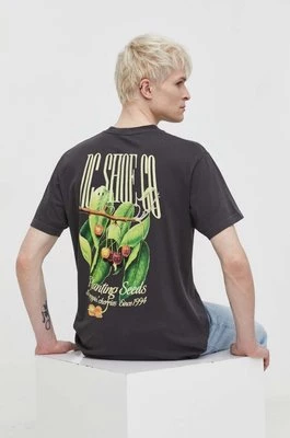 DC t-shirt bawełniany męski kolor szary z nadrukiem ADYZT05365