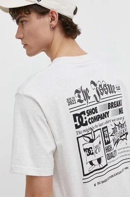 DC t-shirt bawełniany męski kolor szary z nadrukiem ADYZT05368