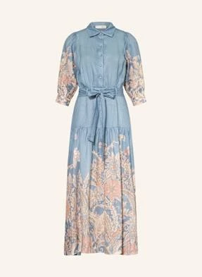 Dea Kudibal Sukienka Koszulowa Palmadea Z Lnu Z Rękawami 3/4 blau