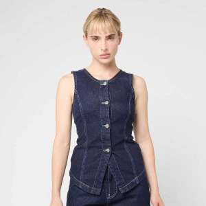 Decibel Buttoned Denim Vest kobiety Topy niebieski rozmiar Odzież
