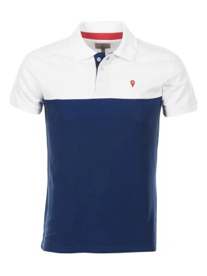 Peak Mountain Koszulka polo "Caloste" w kolorze granatowo-białym rozmiar: M