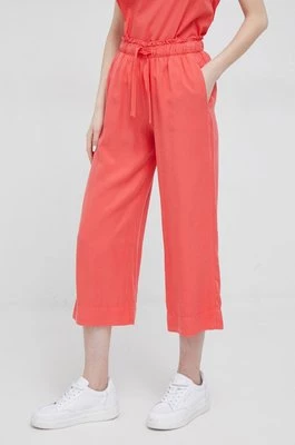 Deha spodnie damskie kolor pomarańczowy proste high waist