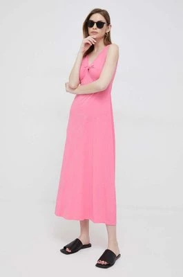 Deha sukienka bawełniana kolor fioletowy maxi prosta
