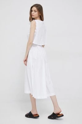 Deha sukienka kolor biały midi rozkloszowana