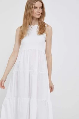Deha sukienka kolor biały midi rozkloszowana