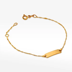 Delikatna bransoletka ze złota z blaszką Filipowicz