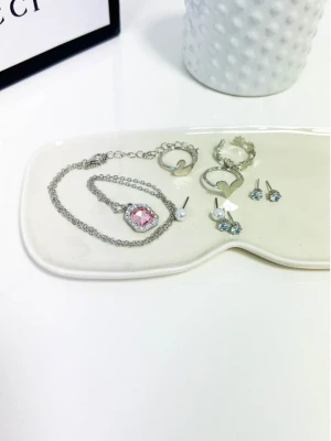 Delikatny komplet z oczkiem- srebrny  magmac 