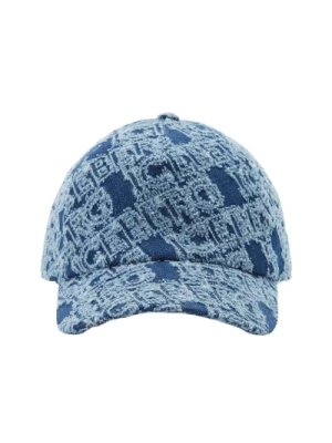 Denimowa czapka baseballowa z wygrawerowanym logo Iceberg
