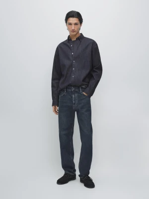 Denimowa Koszula Regular Fit - Ciemnoniebieski - - Massimo Dutti - Mężczyzna