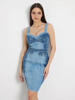 Denimowa Sukienka Mini Fason Bodycon Guess