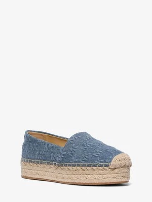 Denimowe espadryle Lynn na platformie z tłoczonym logo MICHAEL Michael Kors
