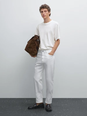 Denimowe Spodnie Slim - Biały - - Massimo Dutti - Mężczyzna