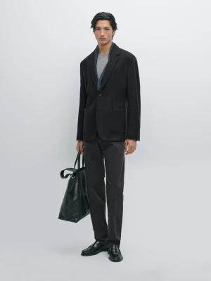 Denimowe Spodnie Slim - Granatowy - - Massimo Dutti - Mężczyzna