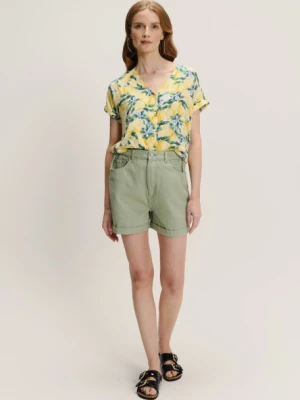 Denimowe szorty w odcieniu zielonym Greenpoint