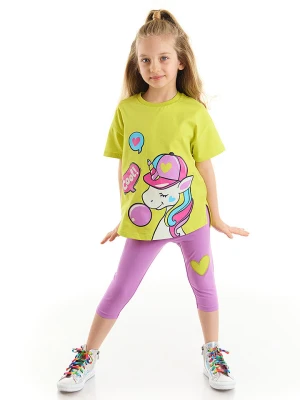 Denokids 2-częściowy zestaw "Cool Unicorn" w kolorze żółto-fioletowym rozmiar: 128