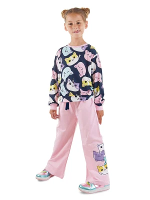 Denokids 2-częściowy zestaw "Cute Cats" w kolorze jasnoróżowo-granatowym rozmiar: 110